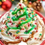 Festive Christmas Tree Cake Dip served in a holiday-themed bowl