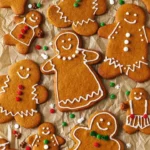 Delicious homemade gingerbread cookies decorated for the holidays