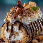 Indulgent caramel chocolate roll dessert with rich chocolate and caramel swirls