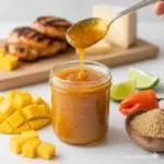 Jar of Mango Habanero Chutney on a kitchen counter
