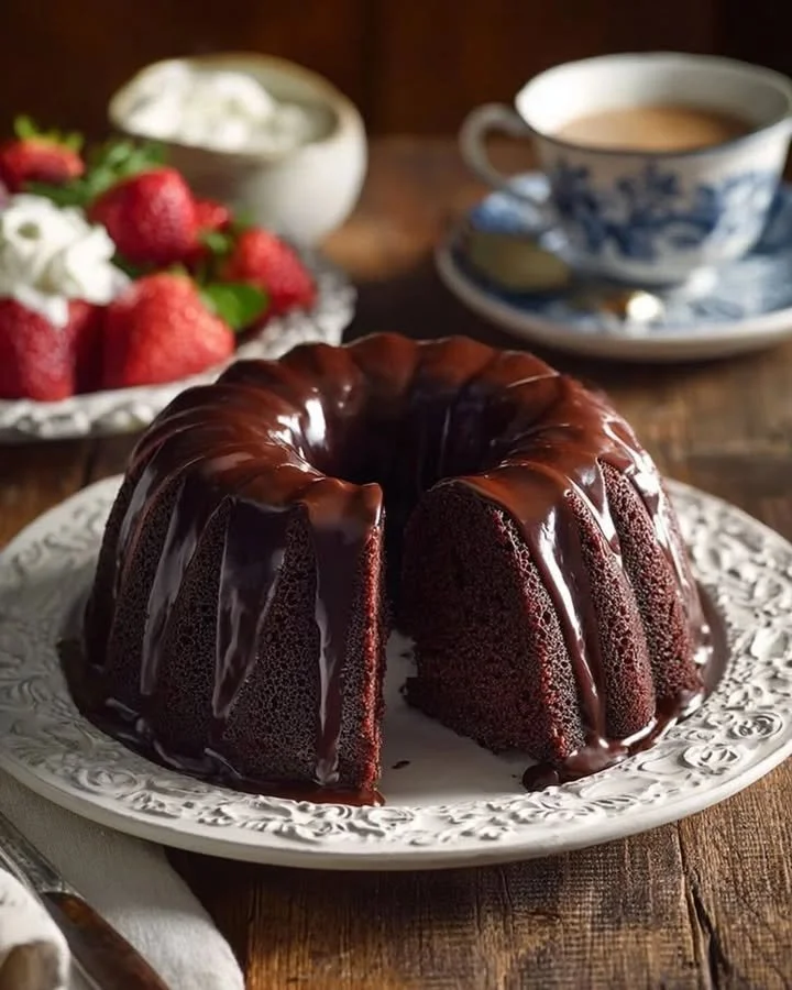 One bowl cake recipe ingredients mixed in a bowl for easy baking