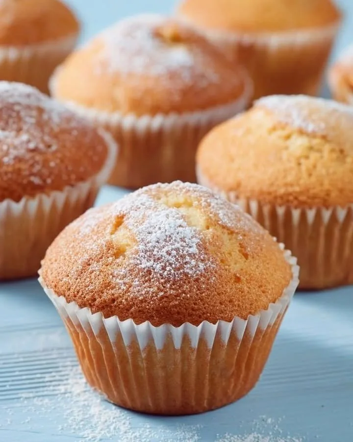Delicious homemade vanilla cupcakes with cream frosting on a plate