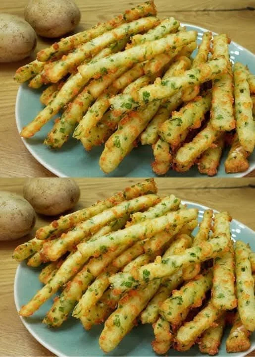 Golden crispy potato sticks served in a bowl, perfect for snacking.