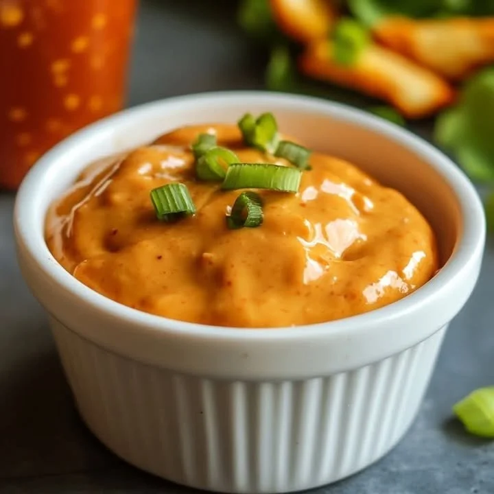 Jar of Spicy Sriracha Mayo on a wooden table with fresh ingredients