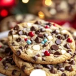 Winter Wonderland Chocolate Chip Christmas Cookies on a festive plate